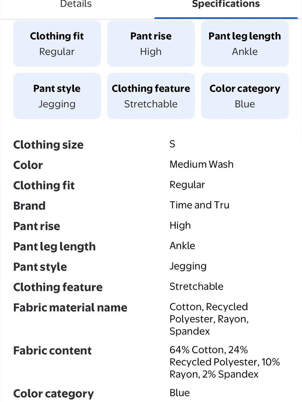 5/$30 Bundle Time and Tru Straight Light Blue Denim Jeggings NWT SMALL (4-6) - Picture 10 of 14